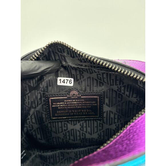 B37 Kurt Geiger Kensington Rainbow Crossbody Shoulder Camera Bag Pebble Leather - Picture 10 of 12